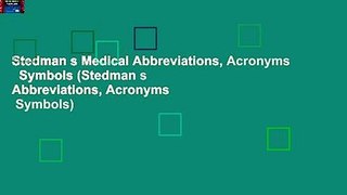 Stedman s Medical Abbreviations, Acronyms   Symbols (Stedman s Abbreviations, Acronyms   Symbols)