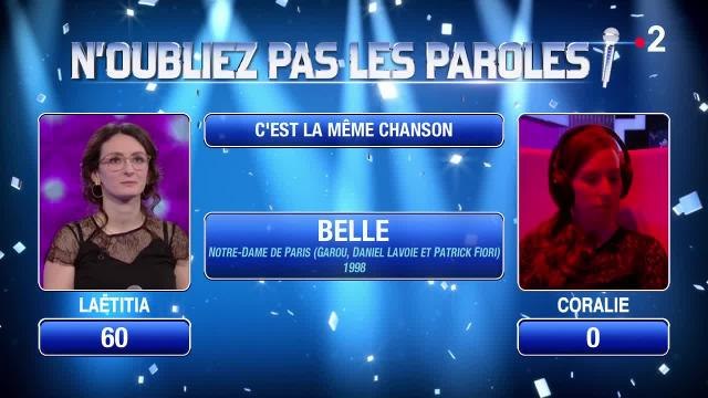 Pendant que Notre-Dame-de-Paris, on chante du Notre-Dame-de-Paris dans N'oubliez pas les paroles