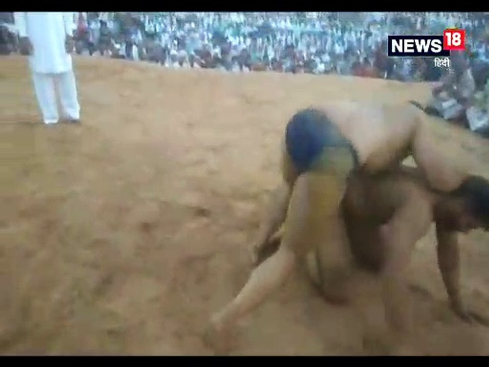 मेले में हुआ कुश्ती दंगल का आयोजन, पहलवानों ने दिखाए दांवपेंच- Organizing wrestling at the fair in sawai madhopur