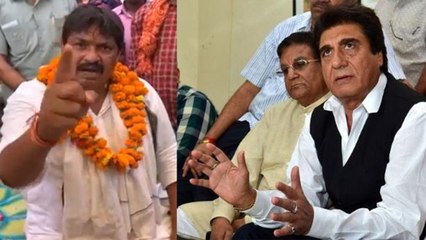 BSP leader threatens to beat Raj Babbar, his supporters with shoes | Oneindia News