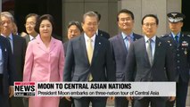 President Moon embarks on three-nation tour of Central Asia