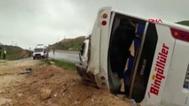 Diyarbakır'da Yolcu Otobüsü Devrildi 10 Yaralı