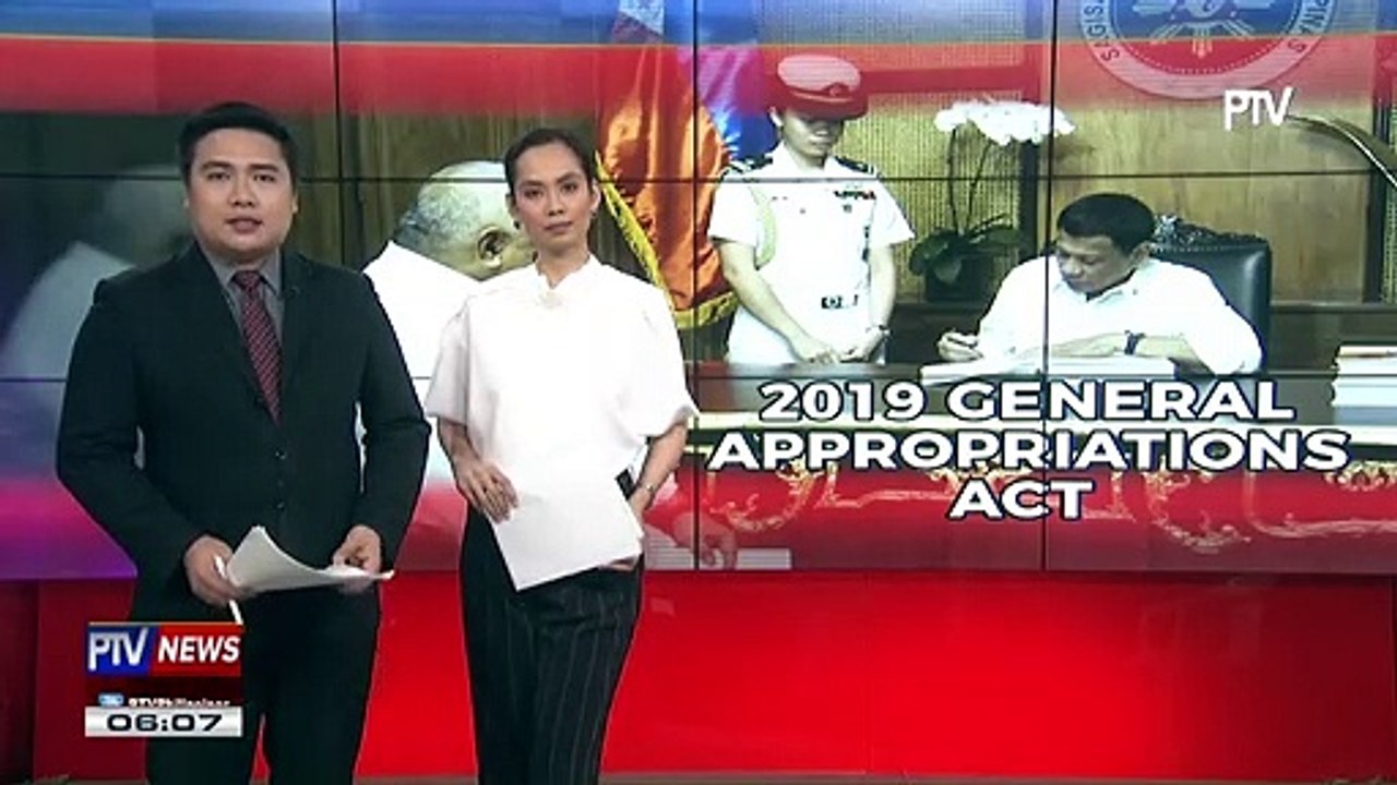 Ilang bahagi ng 2019 nat'l budget, na-veto ni Pangulong Duterte