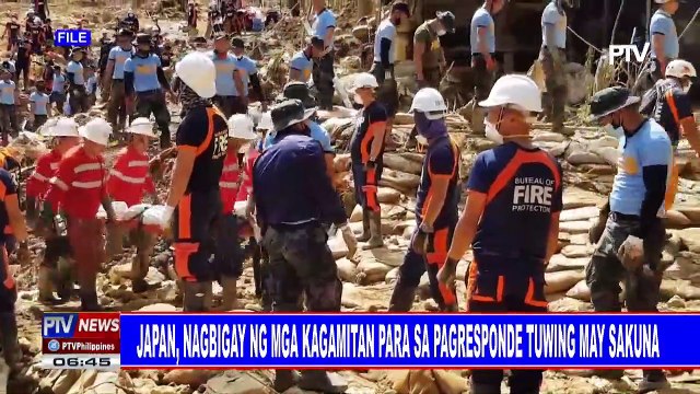 Japan, nagbigay ng mga kagamitan para sa pagresponde tuwing may sakuna