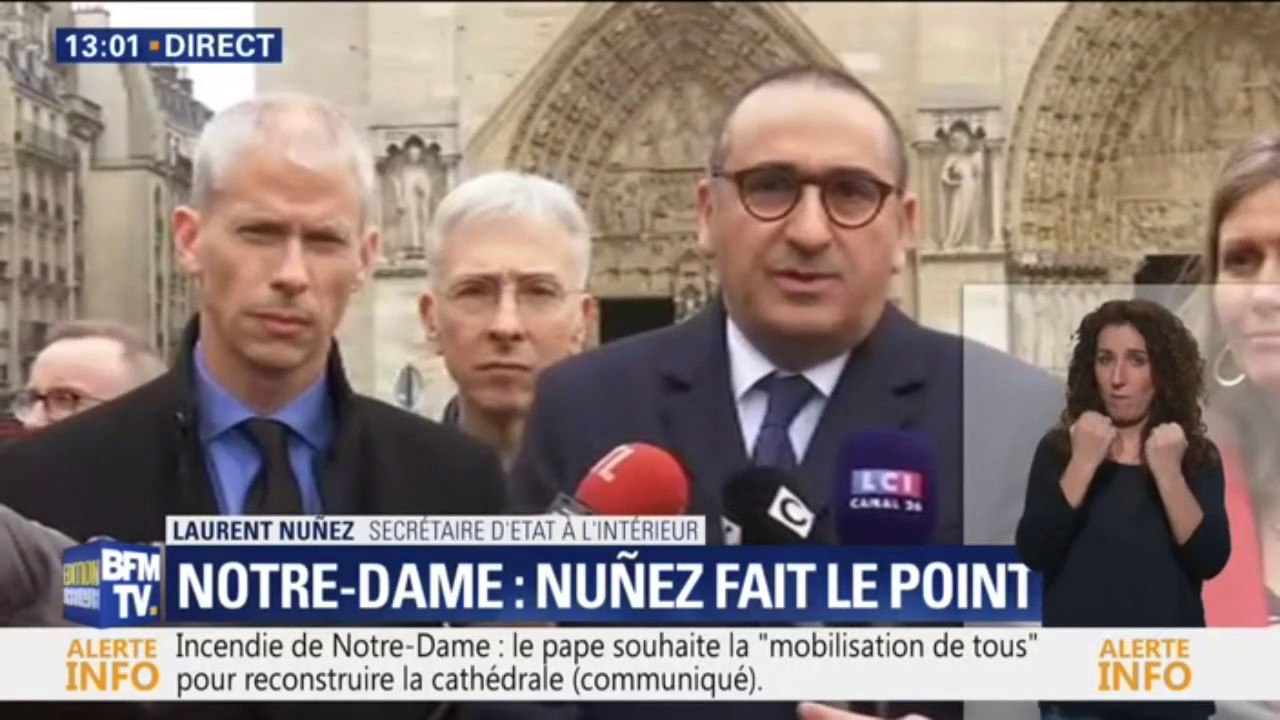 Le sauvetage de Notre-Dame s'est joué à "un quart d'heure, une demi-heure près"  selon Laurent Nunez
