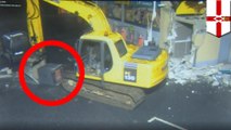 Robbers use excavators to rob tons of ATM machines