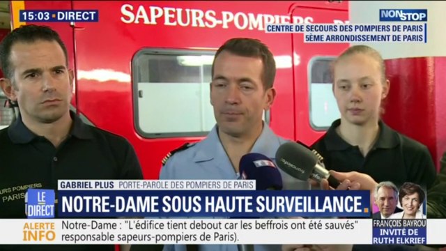 Notre-Dame: les sapeurs-pompiers expliquent que l'édifice tient debout car les deux beffrois ont été sauvés