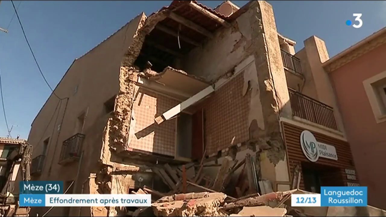 Effondrement d'une maison à Mèze