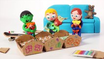 SUPERHERO BABIES & THE TRASH TRUCK  Spiderman, Hulk & Frozen Play Doh Cartoons For Kids