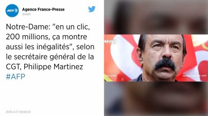 Dons pour Notre-Dame : « En un clic, 200 millions, ça montre les inégalités », dénonce Philippe Martinez
