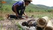 Primitive Technology: Man Make Build Deep Hole Underground Snake Trap Using Fan Electric & Chicken