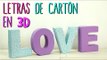 Cómo hacer Letras de Cartón en 3D - Decora tu cuarto - Manualidades con Cartón - Catwalk