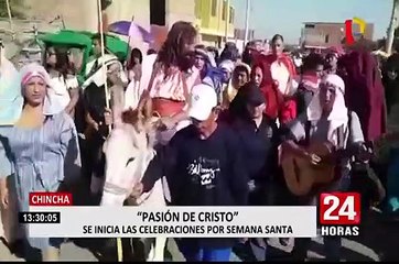 Chincha: "Cristo Cholo" escenificó Vía Crucis previo a Semana Santa