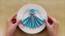 Servietten falten: Kleid - Tischdeko basteln mit Papier-Servietten. Einfache DIY Deko Hochzeit
