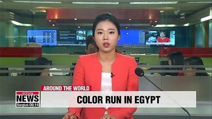 4,000 people take part in world's famous festive marathon Color Run in Egypt