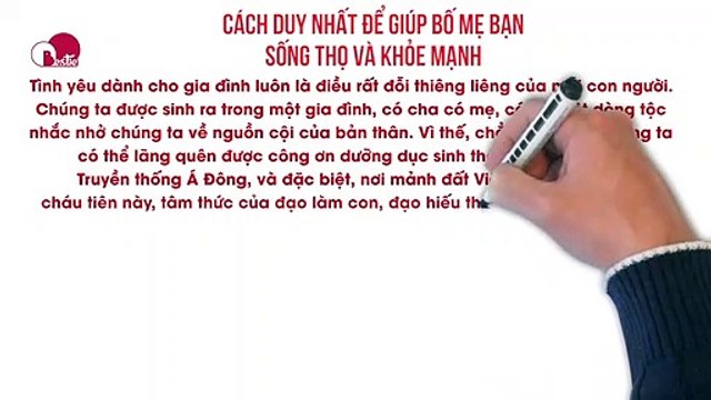 CÁCH DUY NHẤT ĐỂ GIÚP BỐ MẸ BẠN SỐNG THỌ VÀ KHỎE MẠNH