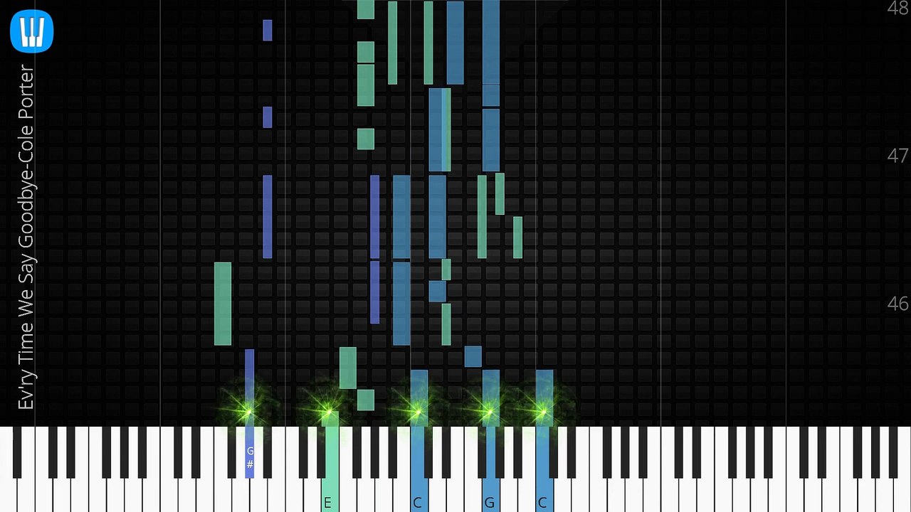  [Piano Solo]Ev'ry Time We Say Goodbye, Cole Porter-Synthesia Piano Tutorial