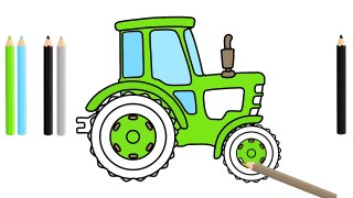 Les Tracteurs de Dessin - de Labourer le Terrain | Animation pour les enfants | Zielony Traktor rysunek BAJKA