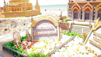 Beachgoers make amazing sand temples to mark Thailand's Songkran new year