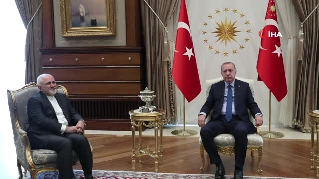 Cumhurbaşkanı Erdoğan, İran Dışişleri Bakanı Muhammed Cevad Zarif'i Kabul Etti