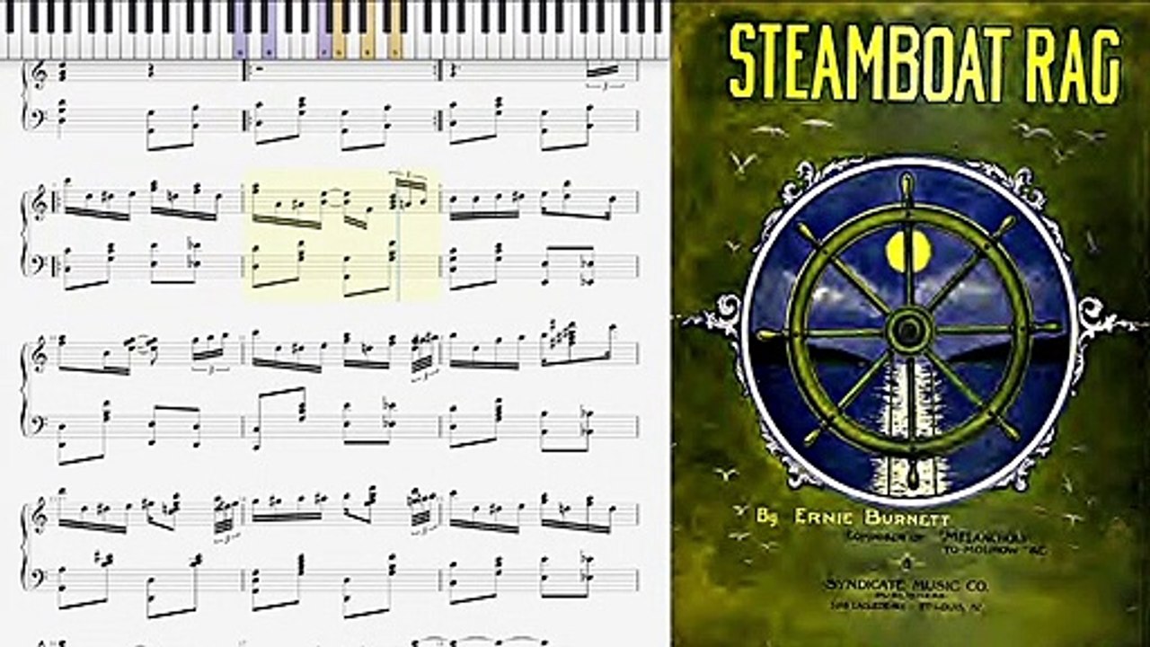 Steamboat Rag by Ernie Burnett (1914, Ragtime piano)