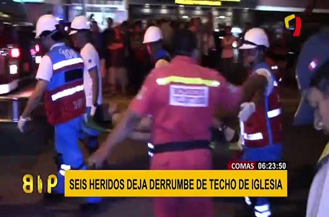 Comas: seis heridos deja derrumbe de techo de iglesia