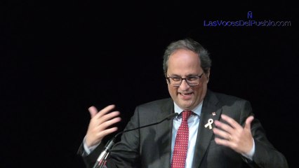 Torra recibido en Mataró con banderas de España y 'Puigdemont a prisión'