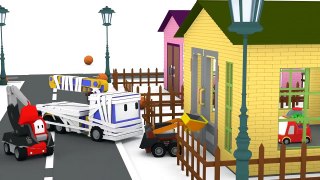 Trick or Treat!  - Tiny Trucks for Kids with Street Vehicles Bulldozer, Excavator & Crane