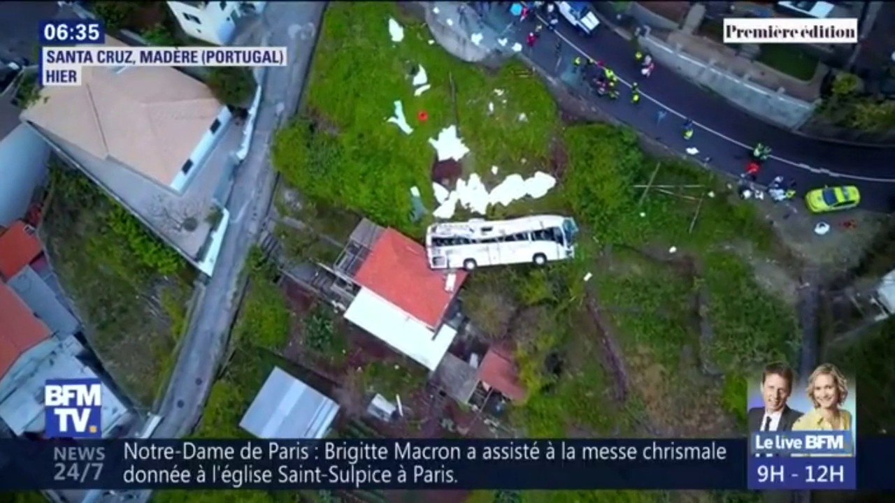 À Madère, ce bus est sorti de la route et a fait 29 morts