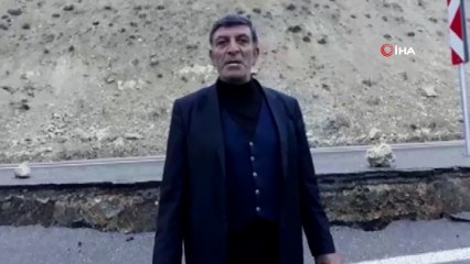 Tekman’da heyelan...Karayolunda dev çukurlar oluştu, yüzlerce dönüm tarım arazisi sular altında kaldı