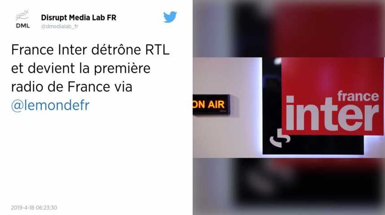 France Inter devient la première radio de France, devant RTL