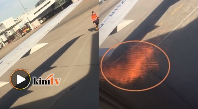 Enjin pesawat terbakar sebelum berlepas
