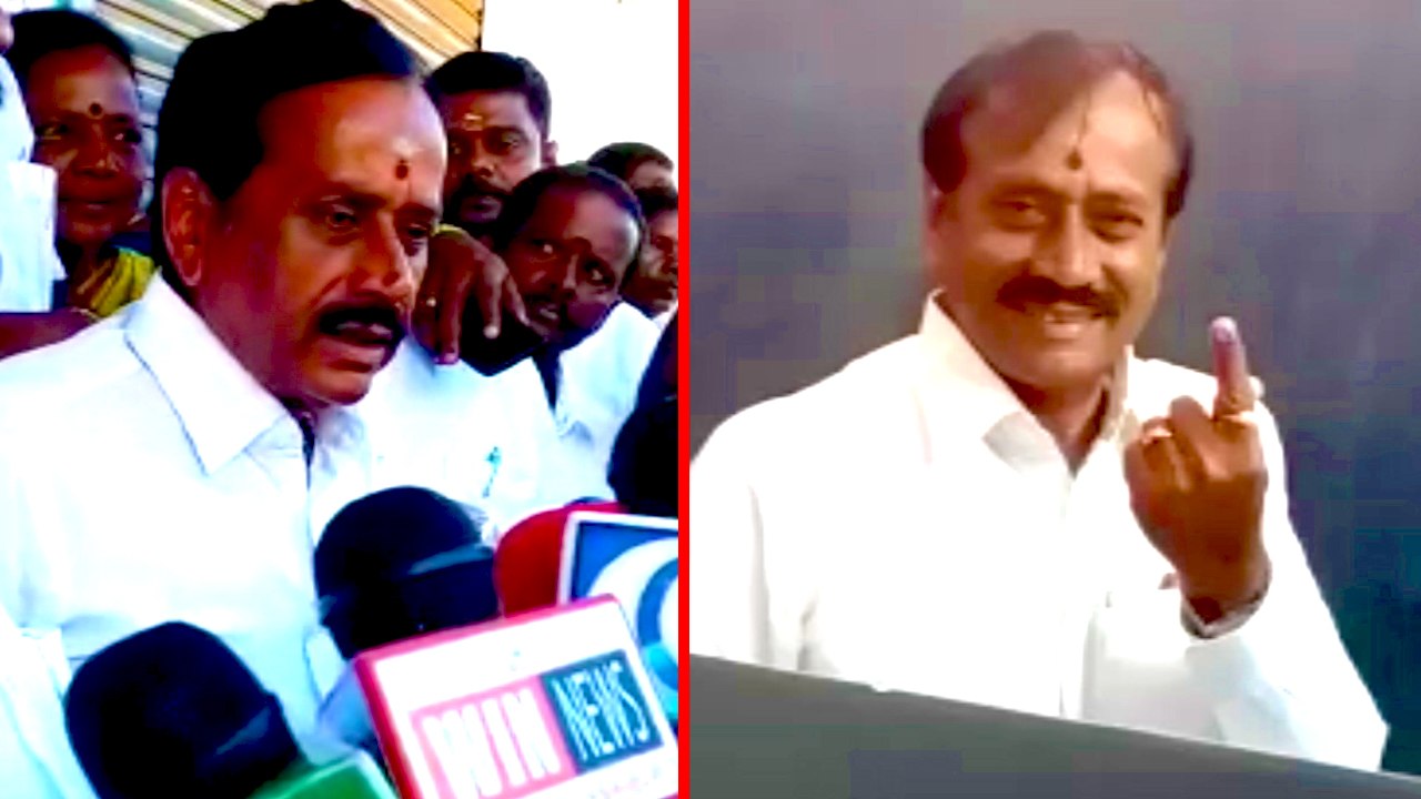 Lok sabha elections 2019: காரைக்குடியில் வாக்கு பதிவு செய்தார் ஹெச்.ராஜா- வீடியோ
