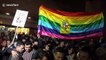 Colombians hold 'kiss-a-thon' to protest against homophobia in Bogotá shopping mall