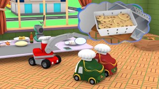 Tiny Trucks - Not a Vampire - Kids Animation with Street Vehicles Bulldozer, Excavator & Crane