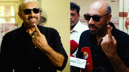 Sathyaraj casts Vote: நுங்கம்பாக்கத்தில் வாக்களிக்க வந்த சத்யராஜ்- வீடியோ