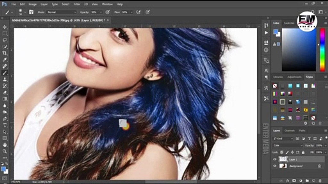 How to change Hair Colour in Photoshop | Enter Media 2019