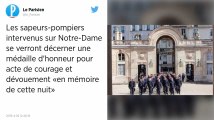 Notre-Dame de Paris : « Vous avez été exemplaires », lance Emmanuel Macron aux pompiers