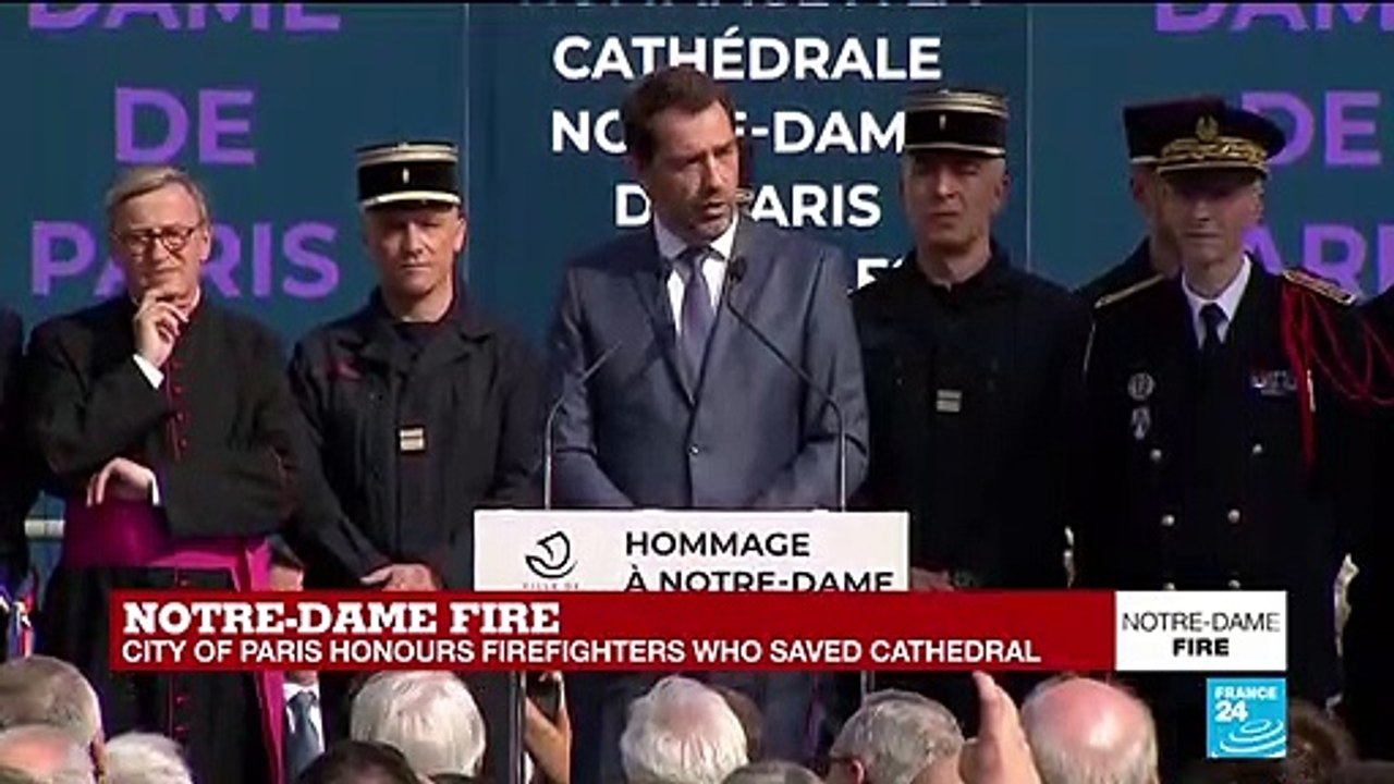 "They went beyond the call of duty," says Castaner about Notre Dame firefighters