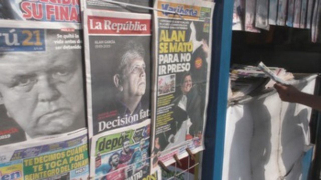 Prensa peruana sobrecogida por la tragedia de Alan García