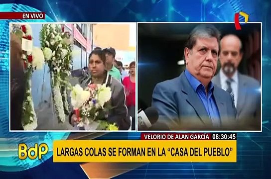 Alan García: simpatizantes hacen largas colas en Casa del Pueblo para darle último adiós