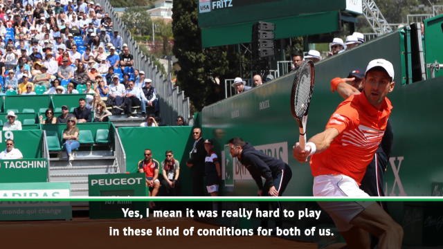Djokovic forced to contend with tricky conditions in Monaco