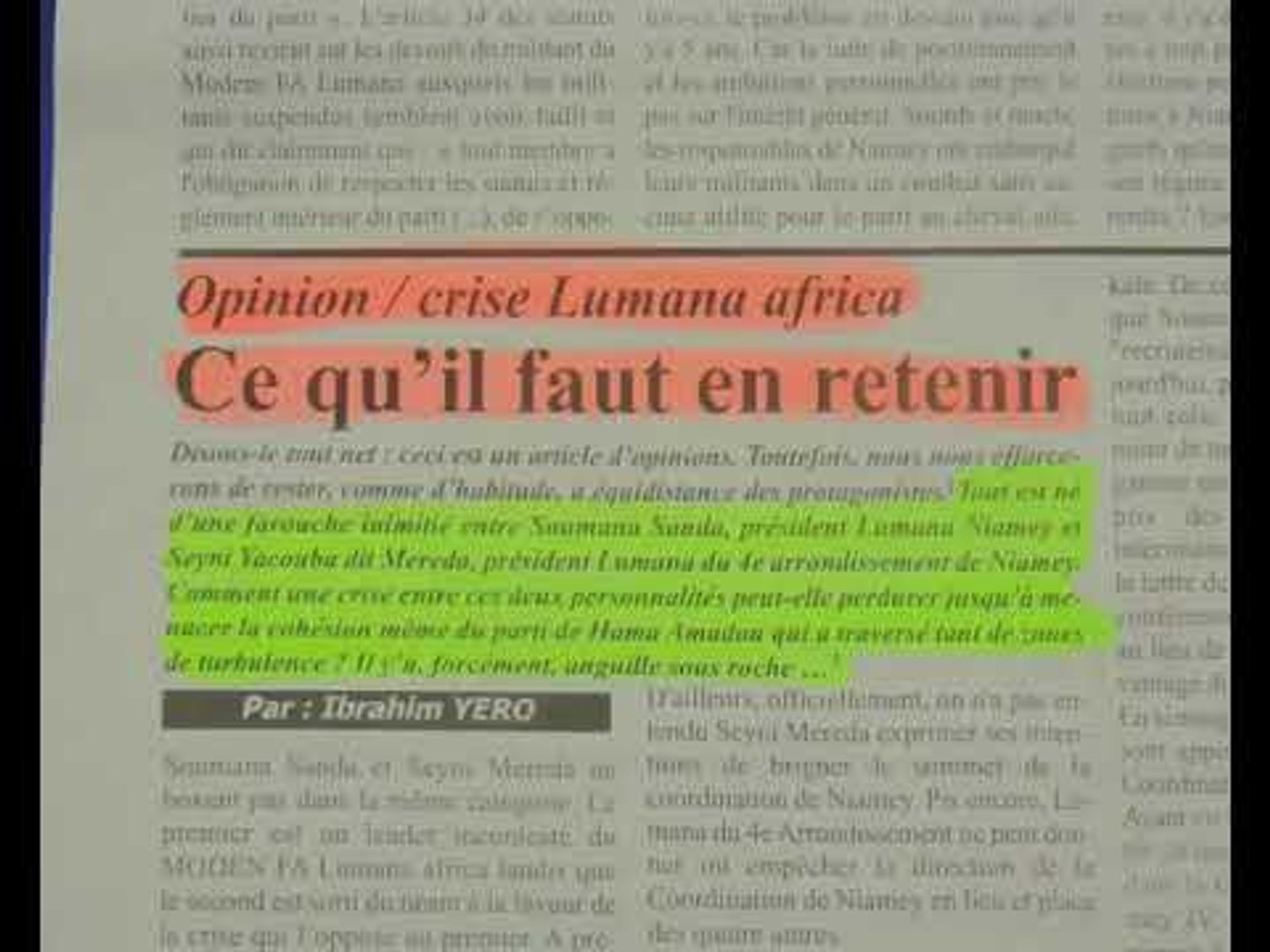 Revue Presse Labari Hausa 29 Mars
