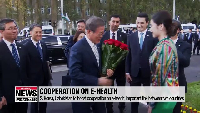 President Moon begins four-day state visit to Uzbekistan; scheduled to address parliament