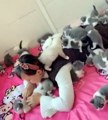 Lovely cat and cute - The happy home of cat-loving girls