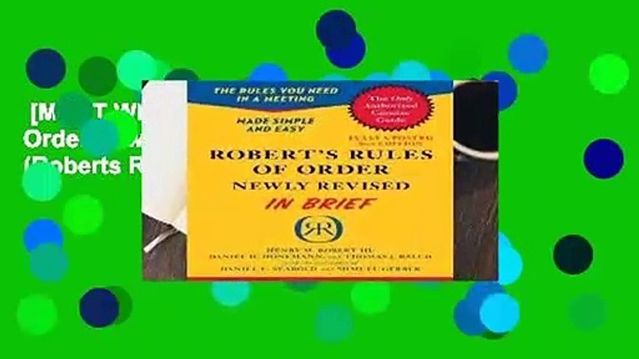 [MOST WISHED]  Robert s Rules of Order Newly Revised In Brief, 2nd edition (Roberts Rules of