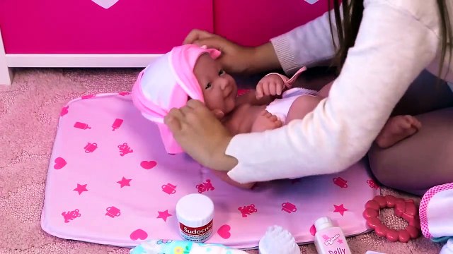 Baby doll house toys, doll bed and wardrobe playing with baby sitter toys & doll furniture