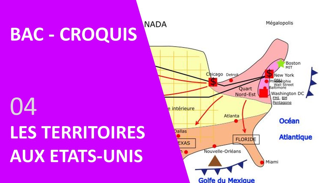 BAC-CROQUIS : dynamiques territoriales des Etats-Unis.