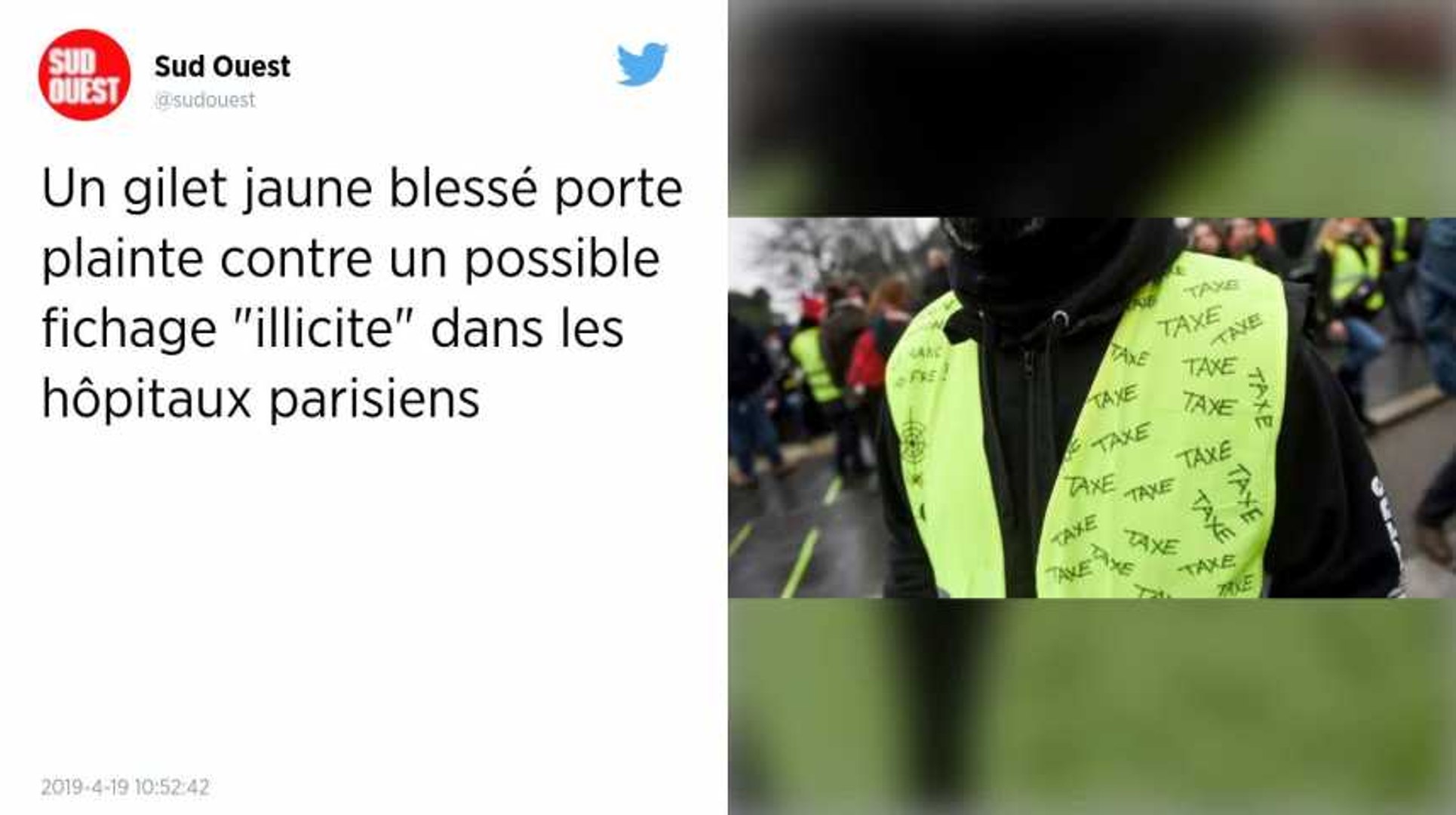 Un Gilet Jaune Blessé Porte Plainte Contre Un Possible Fichage Illicite Dans Un Hôpital Parisien
