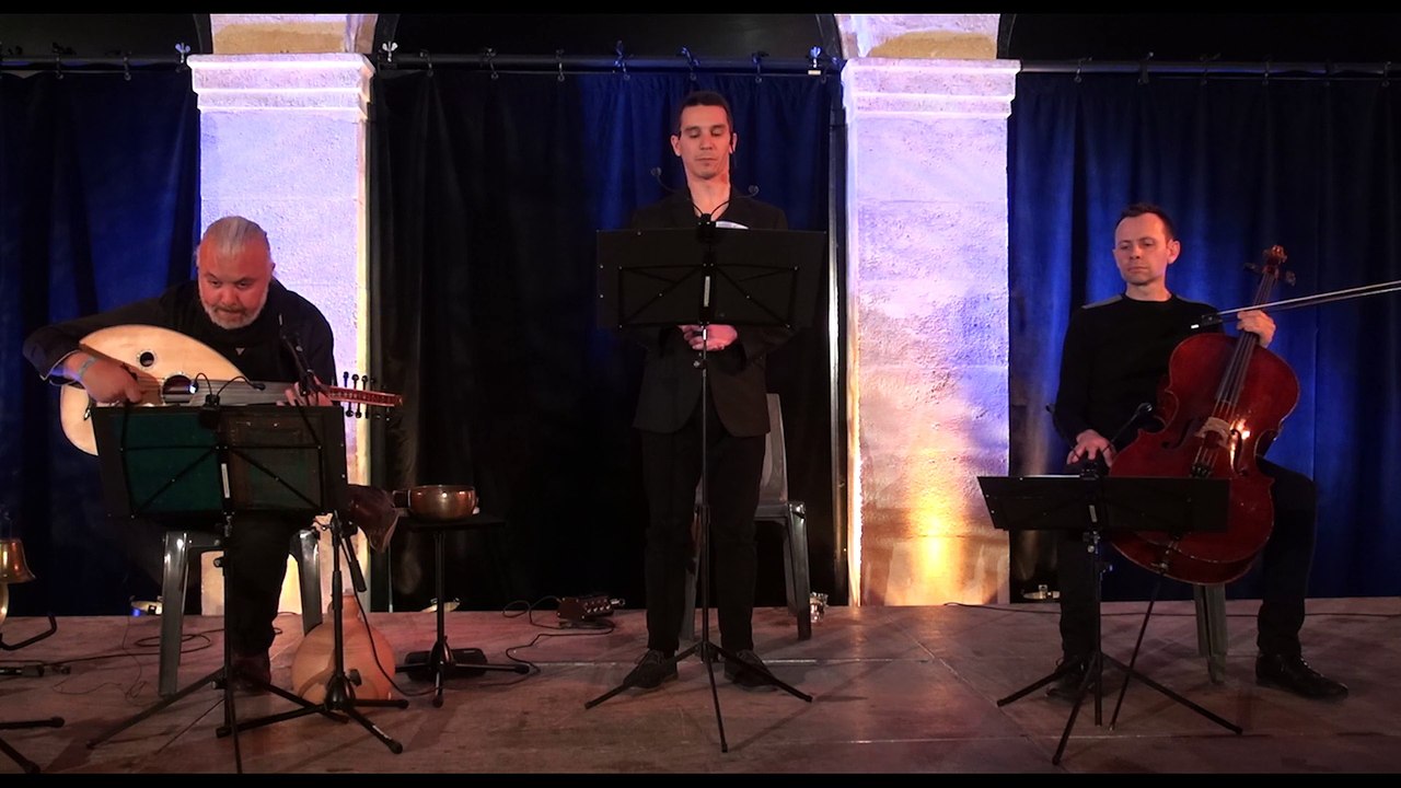 "Un autre jour viendra"  Hommage à  MAHMOUD DARWICH (extraits) -  Loïc Richard (lecture),  Ziad ben Youssef (Lecture et oud) et Alexis Descharmes (violoncelle)